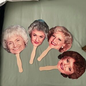Novelty Face Hand Fans – Set of 4 (Golden Girls)